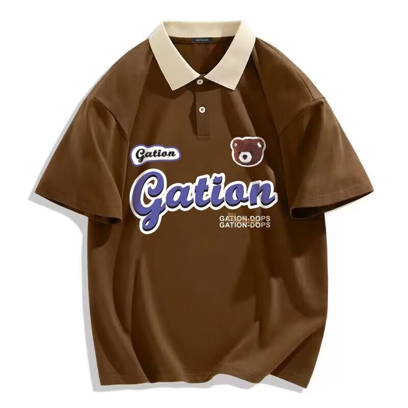 Camisa menos ropa estilo universitario camisa polo manga corta Camiseta hombres y mujeres verano estilo Hong Kong ins Class ropa solapa media manga camiseta