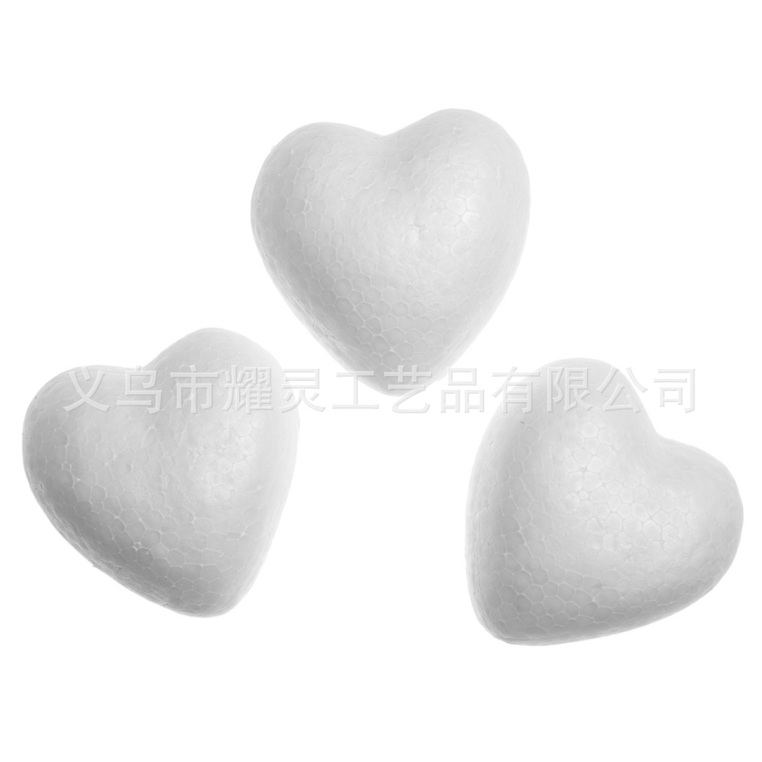 厂家直供泡沫实桃心6cm  EPS婚庆泡沫桃心早教DIY工具