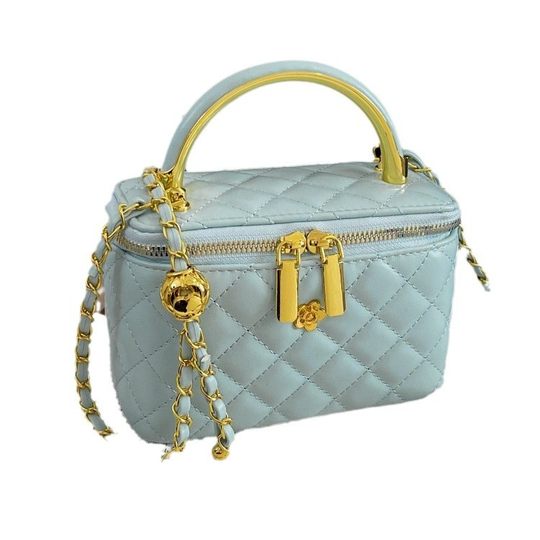 Stylish Rhombic Chain Portable Box Bag Women's Personalized Simple Korean-style Shoulder Bag Elegant All-match Niche Crossbody Bag