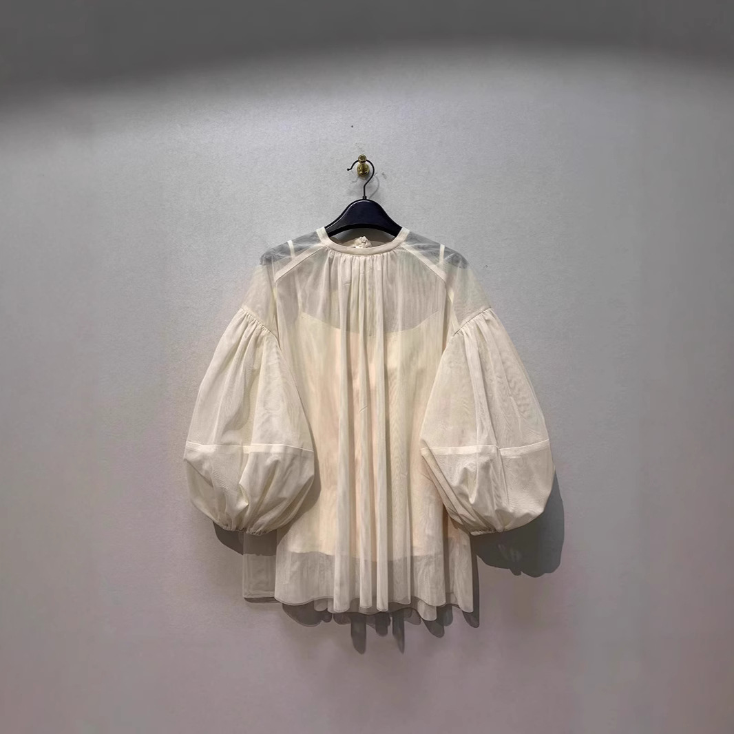 Gao Ding nuevo japonés retro moderno de moda semi-transparente superior de perfil suelto camisa