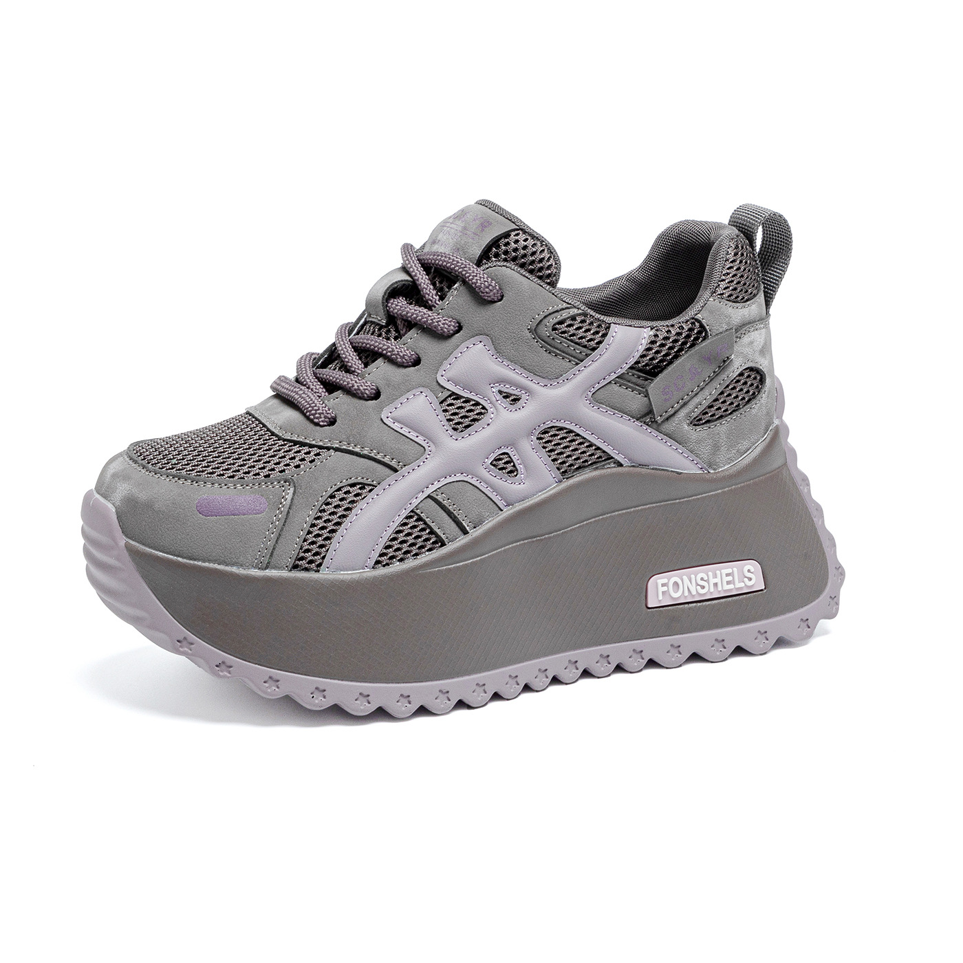 Giày sneaker nữ đế dày phong cách retro dành cho người dáng nhỏ, giày dad hot trend thu 2026, tăng chiều cao — M2933-1 màu xám đính kim cương, M2933 màu đen, M2933 màu nâu, M2933-1 màu đen đính kim cương