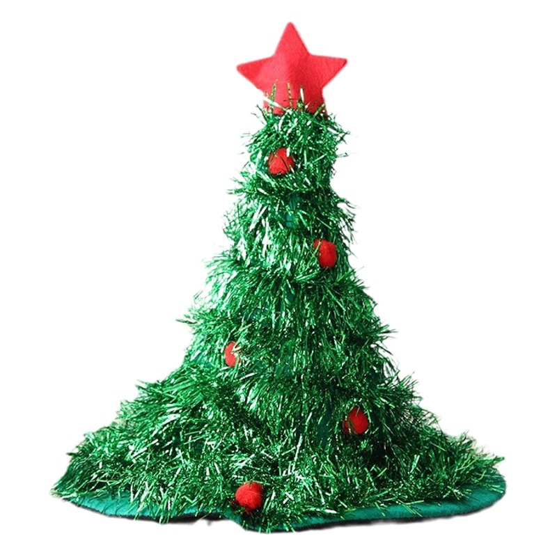 Árbol de Navidad decoración de Navidad suministros no tejido de seda de lluvia sombrero de Navidad fiesta suministros vestido sombrero de Navidad