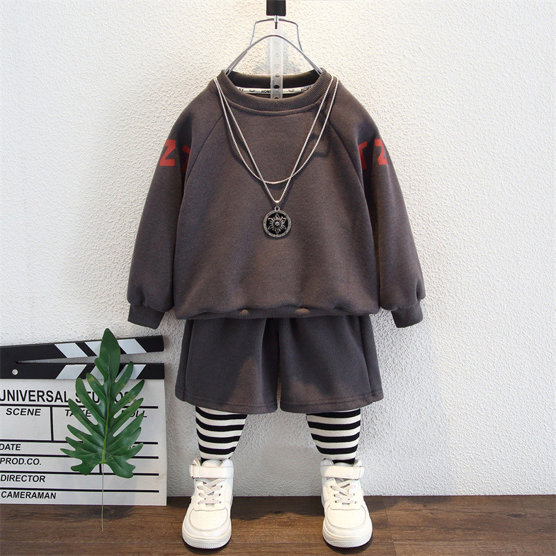 Ragazzi Stripe 2024 Primavera e Autunno Nuovo Bello Esplosivo Street Due Pezzi Set per Abbigliamento per Bambini_voghion.com