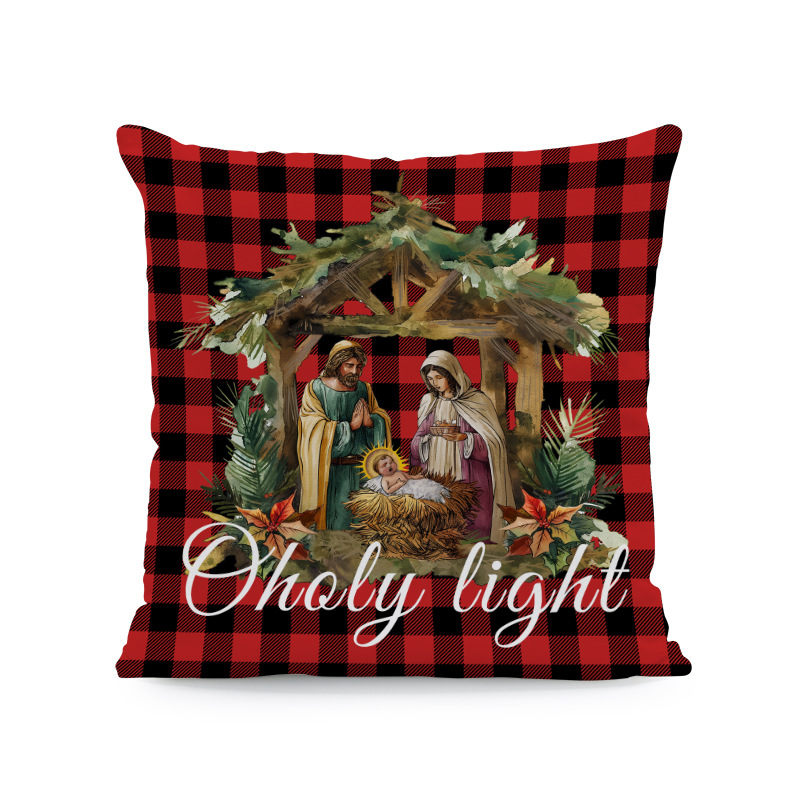 Venta caliente transfronteriza elementos de Navidad funda de almohada ambiente para el hogar sofá de decoración jardín patio festivo funda de cojín image 11