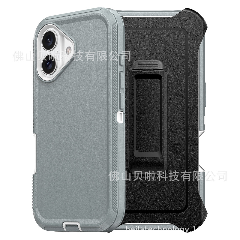 Suitable for Apple Iphone17Promax Three-Proof Robot Mobile Phone Case Cross-Border Hot Selling with Clip Three-In-One