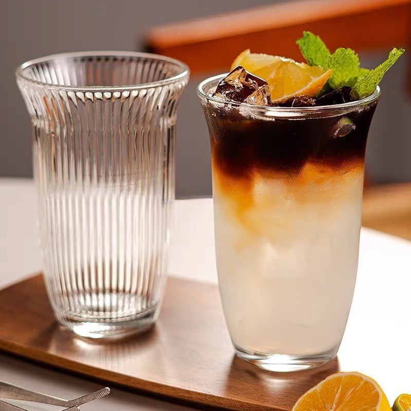 Taza de café con leche americana de hielo Taza de vidrio de estilo ins Taza de agua de ajuste especial de café Taza de leche Taza de bebida Taza de jugo
