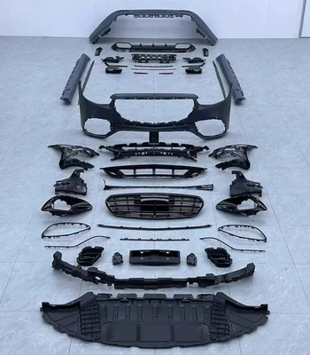 21-25 Models of Mercedes-Benz S-Class W223 S400 Modified with S63 S65Amg S450 Body Kit Maybach Body Kit Side Skirts (Big Surrounded) - mercedes-benz-s63-executive-version-surround-set-front-and-rear-sides-excluding-center-grille