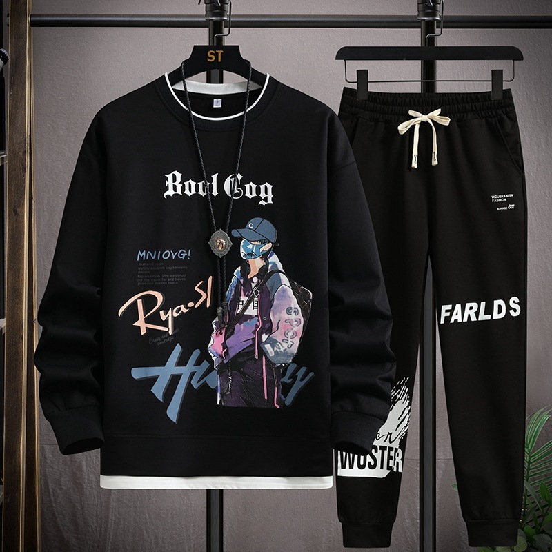 青少年の衛衣の男性の春秋の項の中学校の学生の長袖のtシャツの底のシャツの潮流の格好いい大きい子供の紳士服のスーツ|undefined