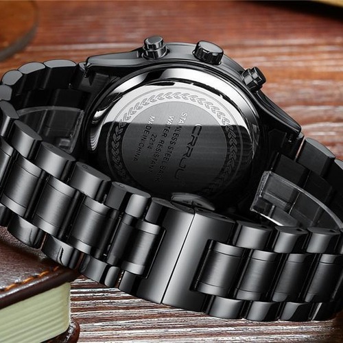 CRRJU/Kajun 2214 men's business watch men's six-hand chronograph multi-function calendar stainless steel watch