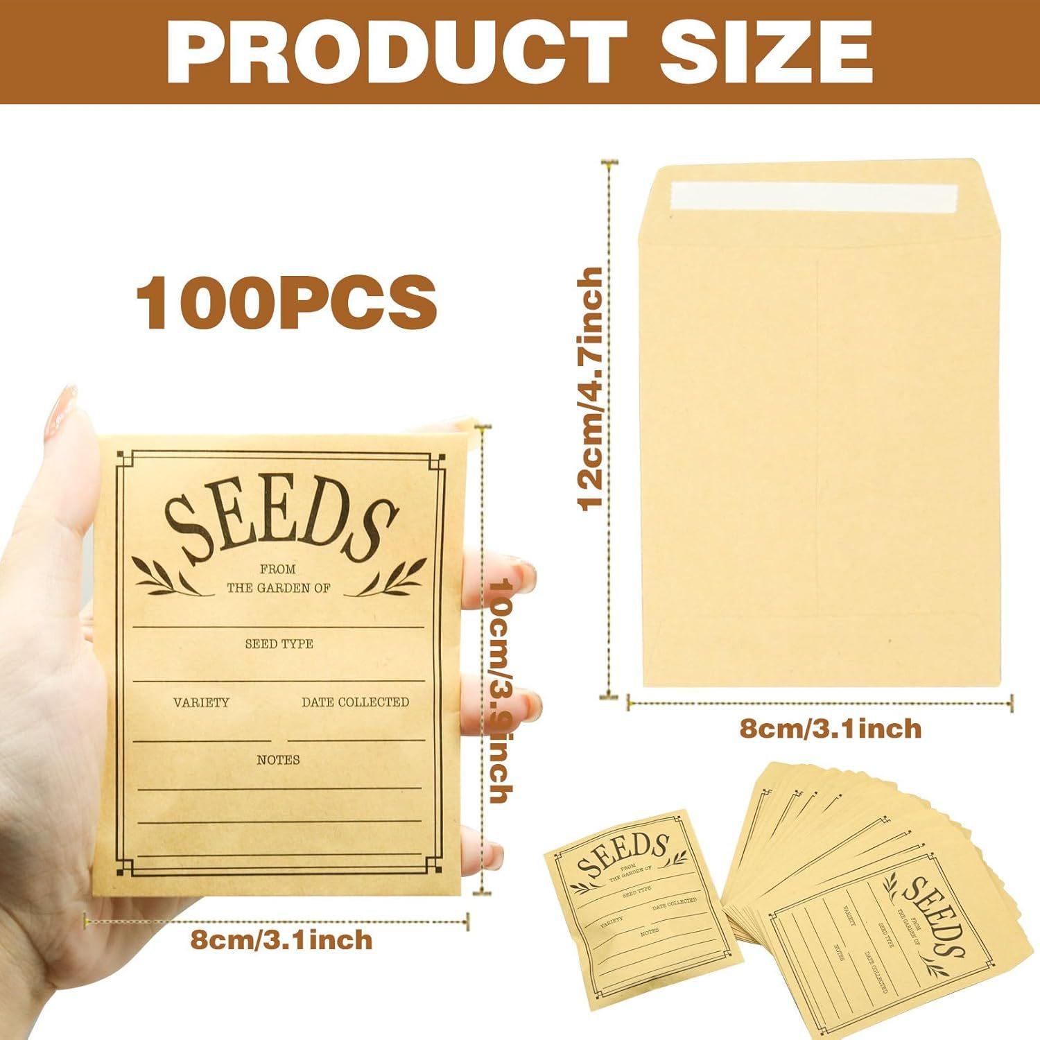 Serie de semillas Bolsa de papel kraft Vintage INS estilo bolsa de semillas protección del medio ambiente sin plástico venta caliente transfronteriza mini sobre