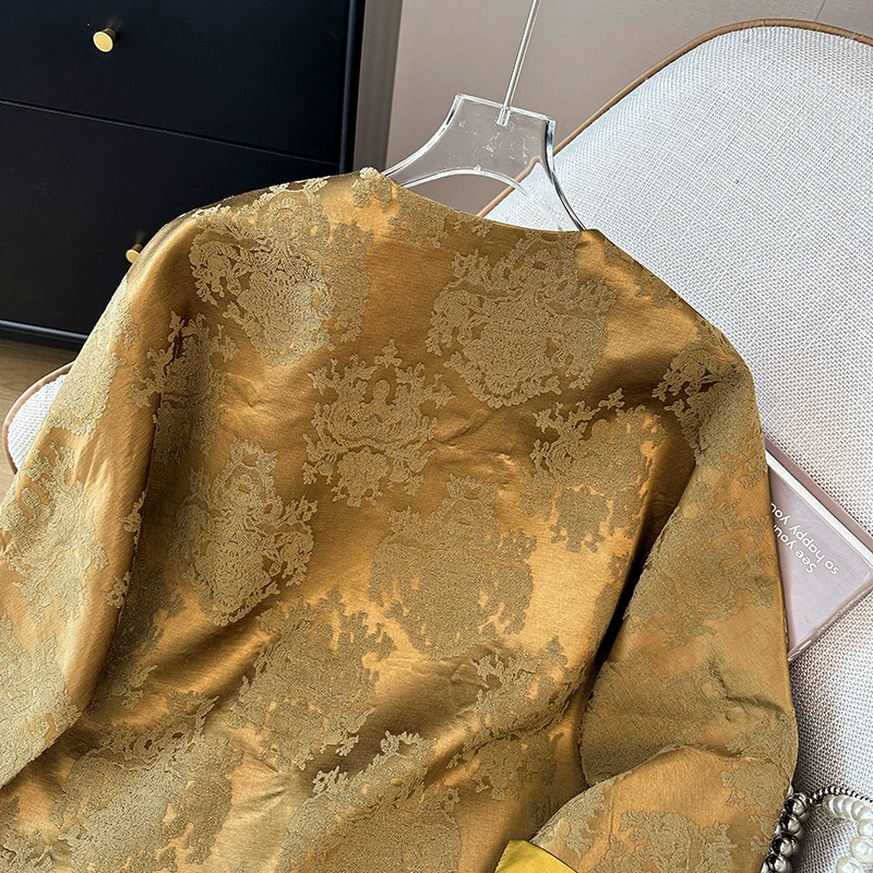 Autumn retro long-sleeve, jacket, Chinese style, with embroidery