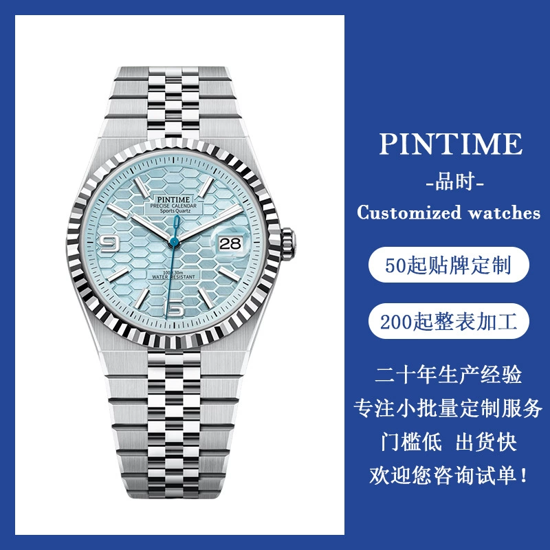 Swiss watch stainless steel, waterproof quartz watches, custom-made, (Cross-border trading)