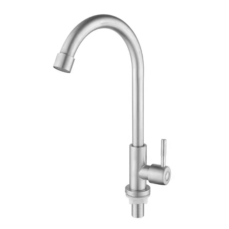 201 stainless steel kitchen faucet single cold stand -up water faucet stainless steel cylindrical single -cold water faucet