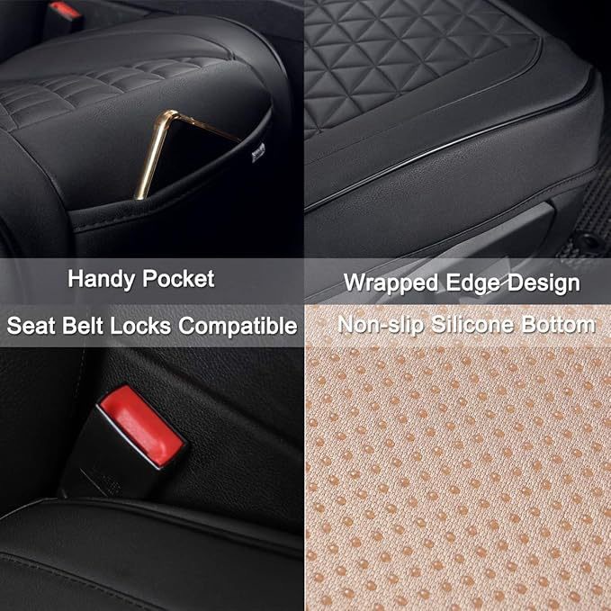 Universal four-season car seat cushion, summer perforated car seat cushion, leather three-piece car seat cushion set