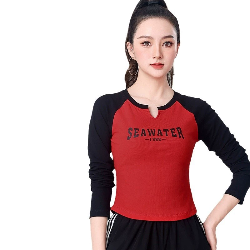 2024 Bejana Li Осенний и Зимний Ксандор Новый цвет контрастная футболка с длинными рукавами Спортивные и развлекательные командные костюмы