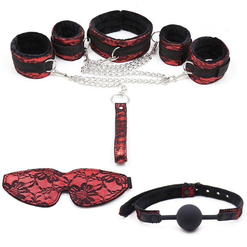 Wholesale hands and feet restraint buckle lace short plush hook and loop tie hand red adult support a generation of hair