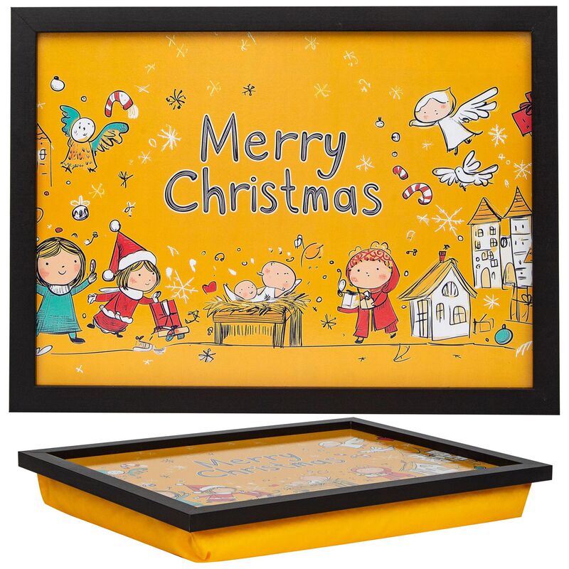 In-stock cross-border reading tray MerryChristmas printed lap table children's cartoon soft knee pad In-stock cross-border reading tray MerryChristmas printed lap table children's cartoon soft knee pad