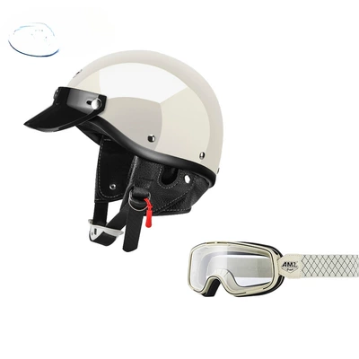 Vehicle Pedal Half Helmet Summer — Motosiklet dəbilqələri - xs-bright-white-white-frame-white-line-goggles-free-shipping-by-sf-express