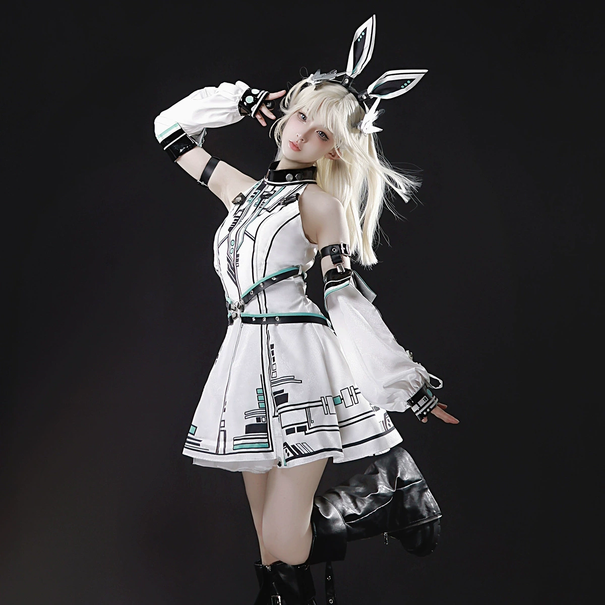 Оригинальный комплект Xiong Doujiang «Будущий воин»: платье-футляр и повязка на голову в стиле Лолита, милый наряд 7293