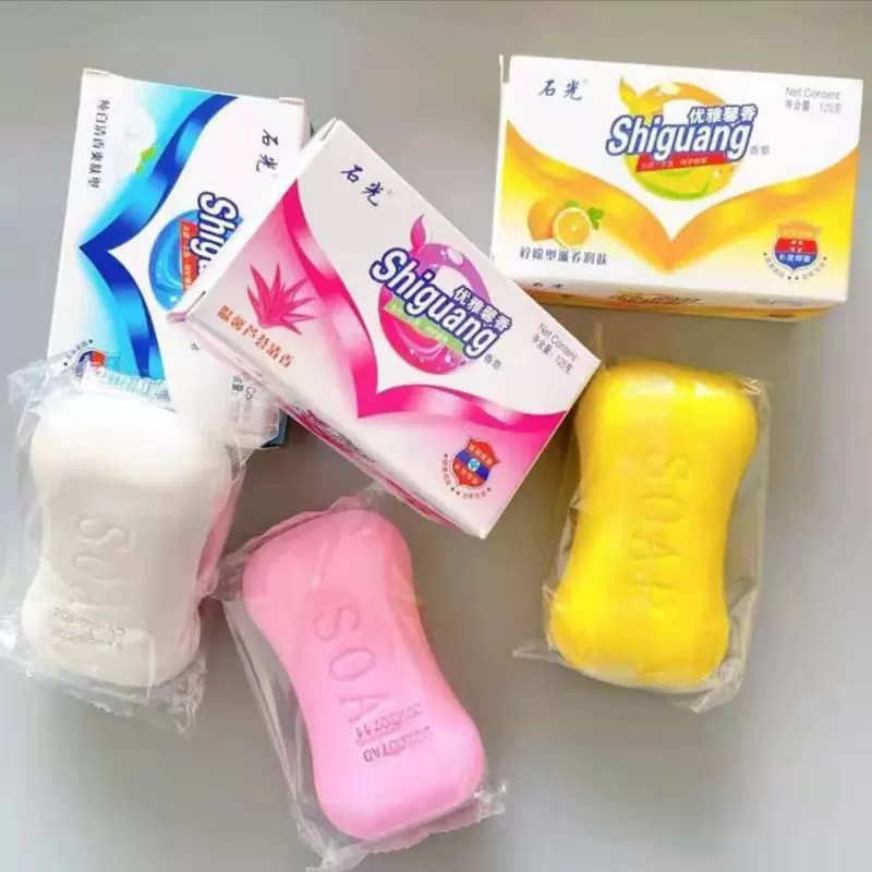 清香型爽肤香皂 125克三款香皂柠檬芦荟香皂二元店浴场香皂代发
