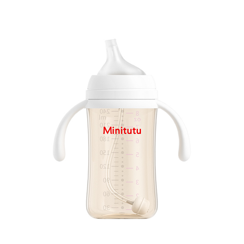 Minitutu PPSU botellas de leche al por mayor en junio más de un año bebés tazas de agua de calibre amplio para niños tazas de aprendizaje