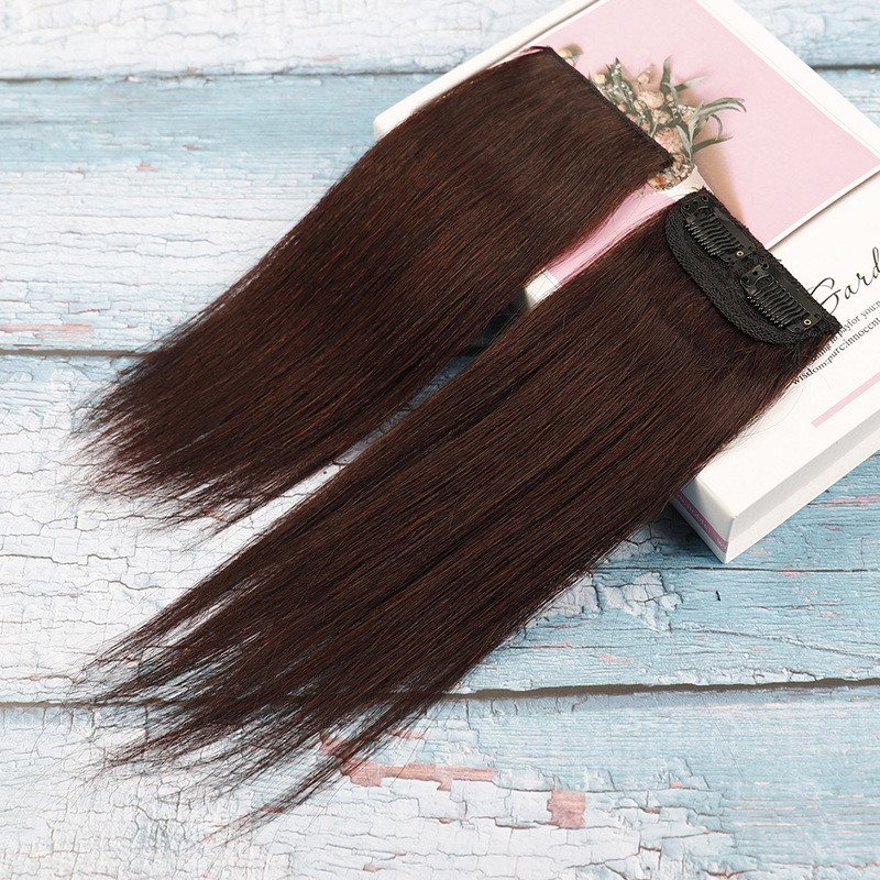 Real hair wig mini Pad hair piece one card two card wig real hair extension piece human hair pad hair piece