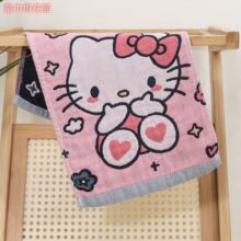 家用卡通纯棉加厚加大柔软亲肤纱布浴巾四层纱布25*50cm儿童浴巾