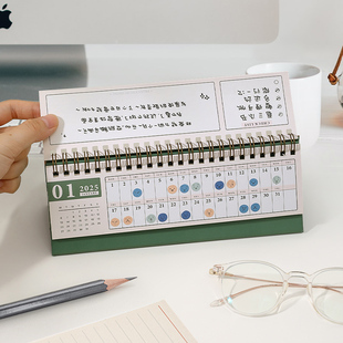 ✅ 2025 Desk Calendar Simple Desktop Ornament Computer Screen Self-Discipline Punch Card Small Calendar Weekly Planner Office Study