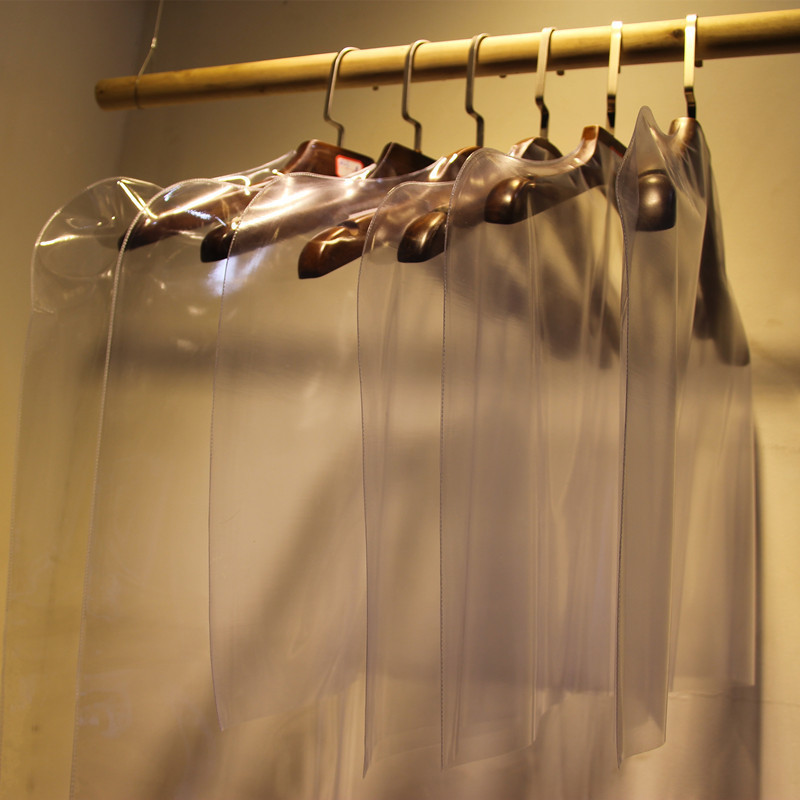厚みのある衣料品店用透明ダストカバープラスチック家庭用ハーフコート洋服衣類保護カバーバッグ|undefined