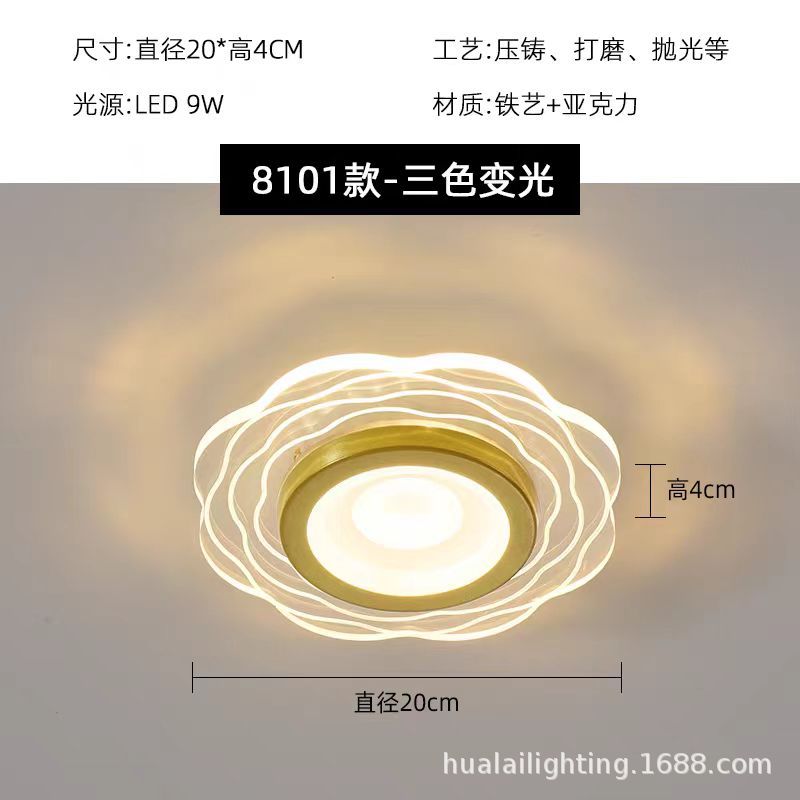 现代轻奢创意玄关过道灯简约大气个性LED走廊阳台小吸顶灯跨境灯