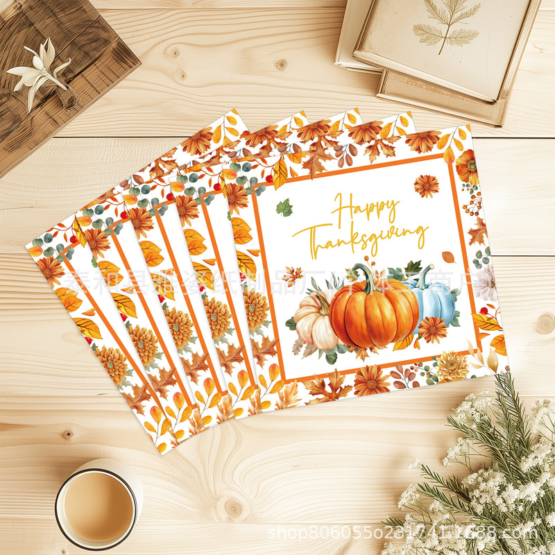 Autumn Thanksgiving Maple Leaf Pumpkin Theme Birthday Party Gathering Atmosphere Disposable Napkin Decoration Supplies