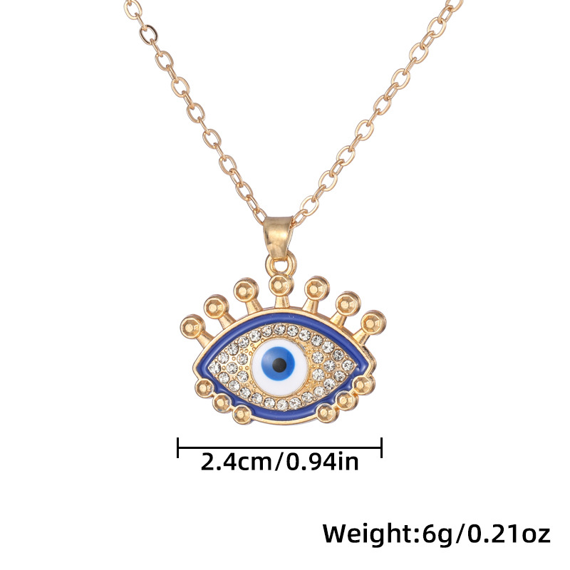 Retro Devil's Eye Rhinestones Alloy Wholesale Pendant Necklace display picture 1