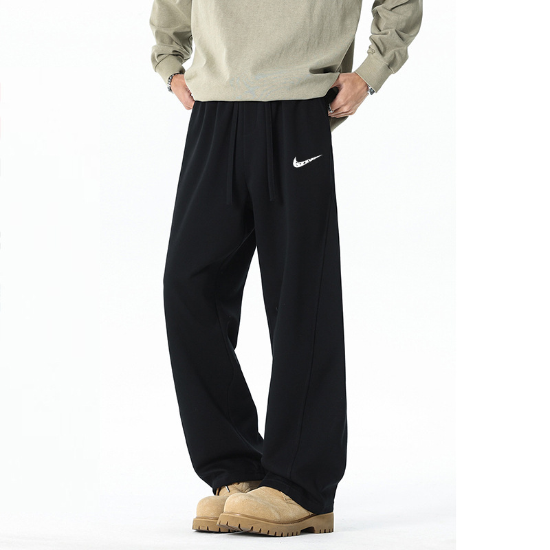 Cross-Border American High Street Scimitar Casual Pants Men's Spring Trendy Brand Loose Sports Pants Heavy Drape Straight Pants