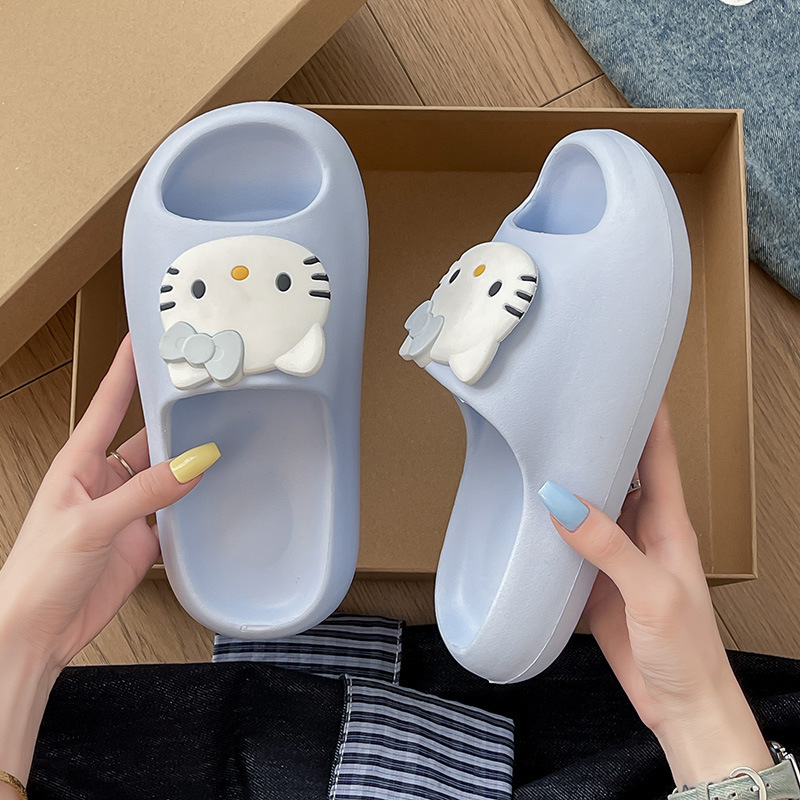 Internet Celebrity Cute Kt Cat Eva Slippers for Women Summer Outer Wear Girly Heart Thick-Soled Home Non-Slip Indoor Sandals Wholesale