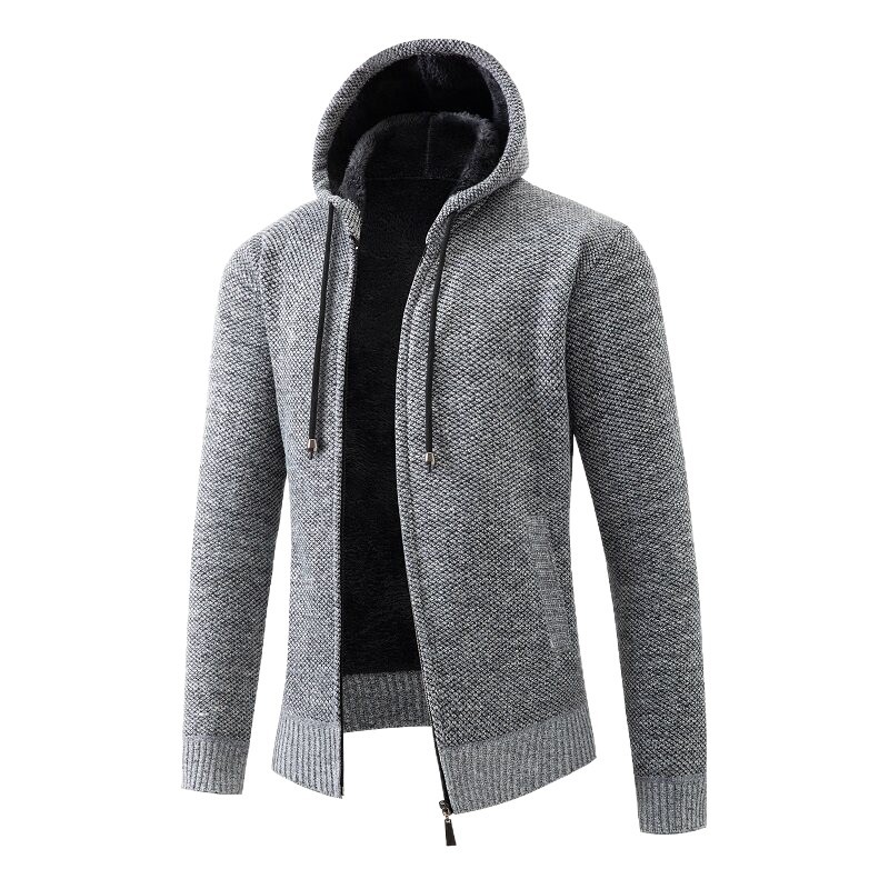 Grenzüberschreitender Herbst- und Winter-Fleecepullover, Kapuzen-Cardigan-Jacke Herrenbekleidung_voghion.com