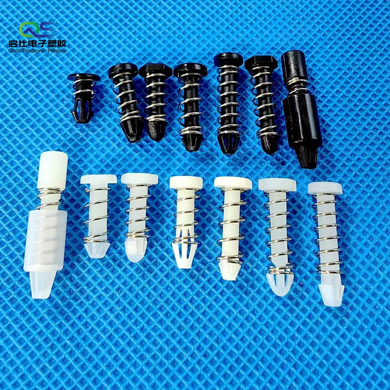 供应现货风扇铆钉 带弹簧CPU卡扣塑胶铆钉散热器用 圆头13 带外套