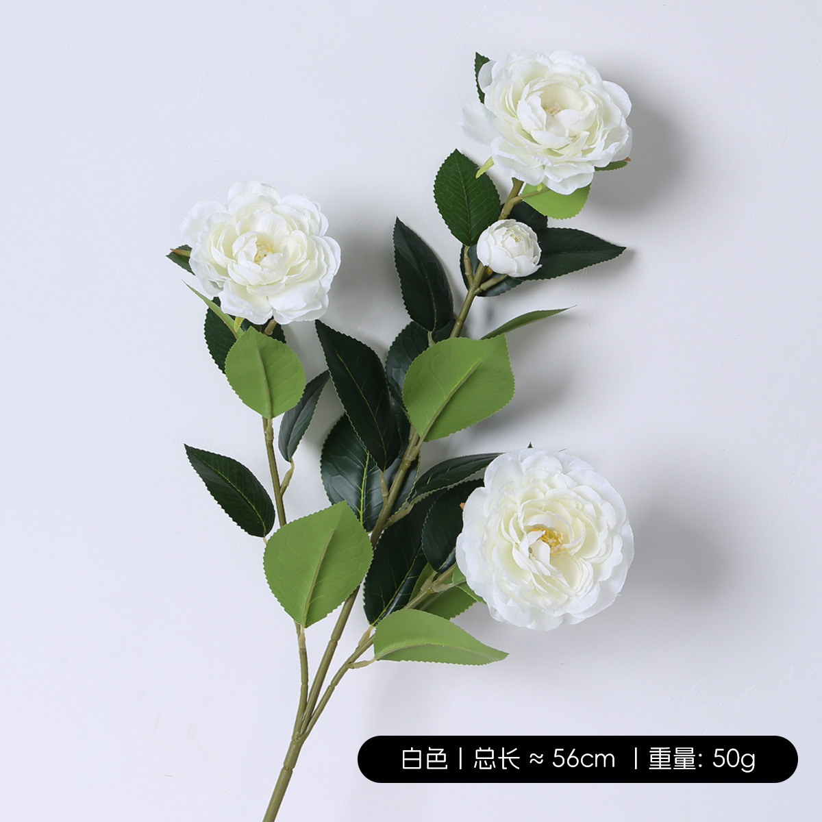 Simulación de camélia de cabeza larga ramas gardenia mesa de comedor sala de estar decoración de flores falsas árboles paisajismo props de fotografía