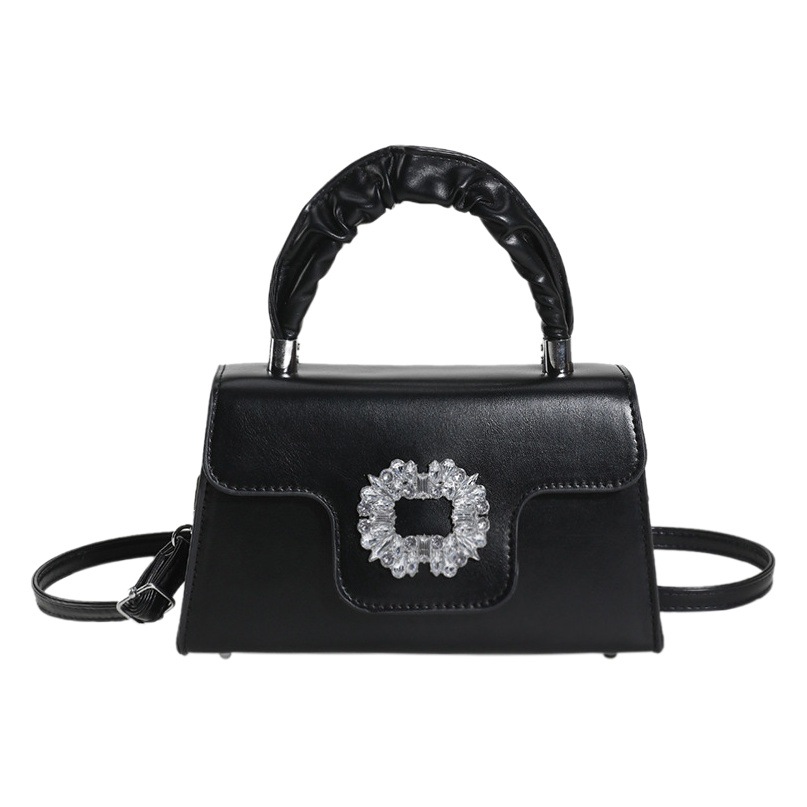Moda diamante-incrustado pequeña bolsa cuadrada 2024 nuevo estilo nacional bolso de la gema bolso de las mujeres estilo occidental textura hombro bolsa de mensajero
