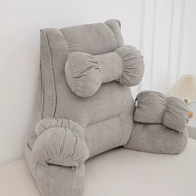 Neck Support Pillow, Removable and Washable, Electric car rear backrest - gray-80x65x40cm