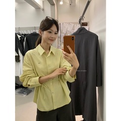 【MISS密思家】简约气质小贴标袖子小设计衬衫女装(配领绳)33719