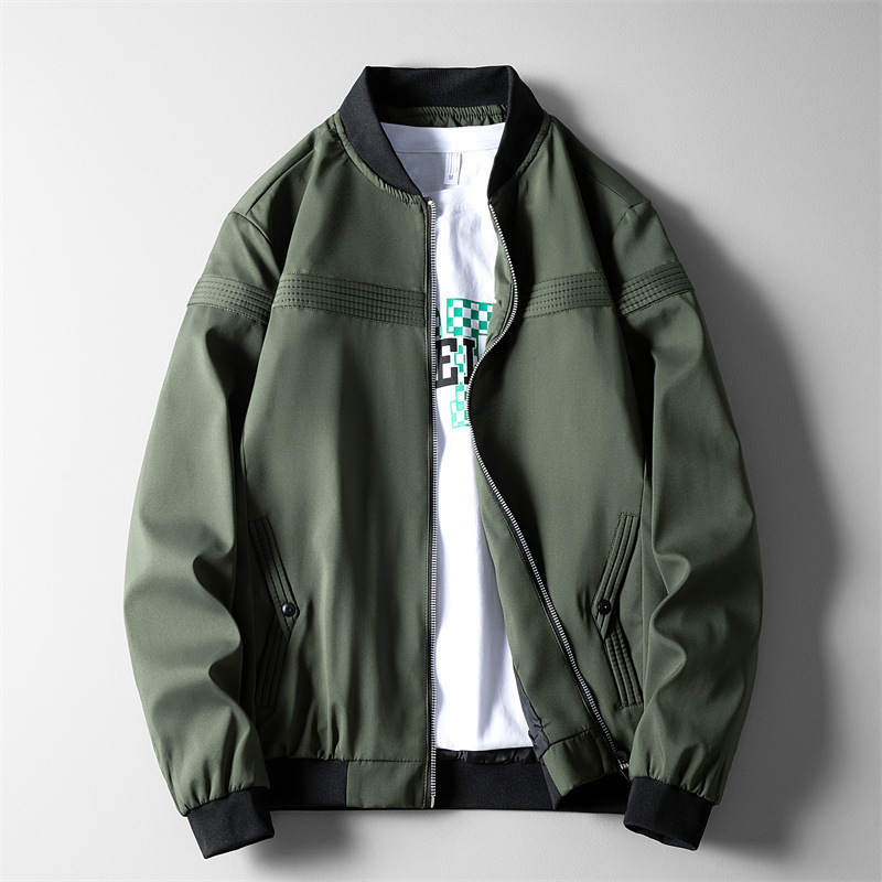 Men's Jacket Similar to Foreign Trade Styles for Spring and Autumn, Cross-Border Casual Men's Korean Version, Stylish Pilot Zipper Fx Stand-Up Jacket