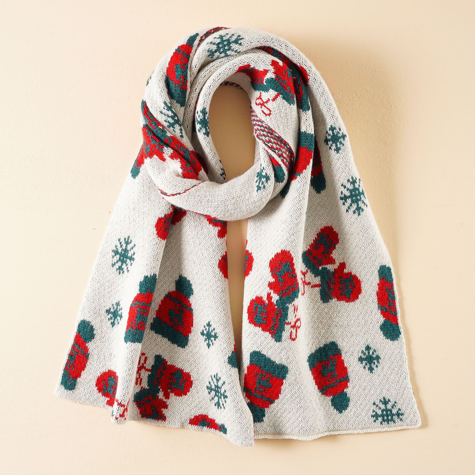 Navidad regalo rojo bufanda femenina moda lindo otoño e invierno cálido estilo coreano ins estudiante lindo bufanda caliente