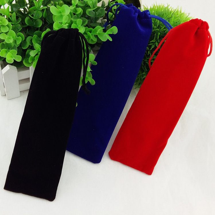 工厂直销口风琴直播杆收纳袋电筒折扇梳子保护套植绒布长形竖笛袋