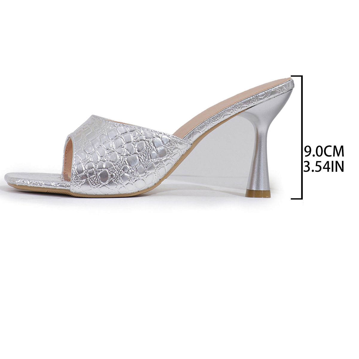 Square-toed Printed High-heeled Slippers Women, African Fashion One-strap Sandals For Women_vogvips.com