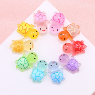 Cute Cartoon Little Turtle Cream Glue Luminous Resin Plastic Patch Phone Case Girl Diy Mini Accessories
