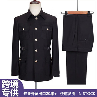 Men's Suit Two-piece European and American Foreign Trade Amazon AliExpress Cardigan Suit Workwear Slim-fit Men's Suit