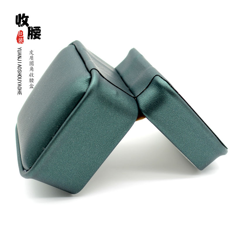 Cepillado pu cuero redondeado cintura joyería caja de joyería caja anillo caja pulsera collar caja de regalo