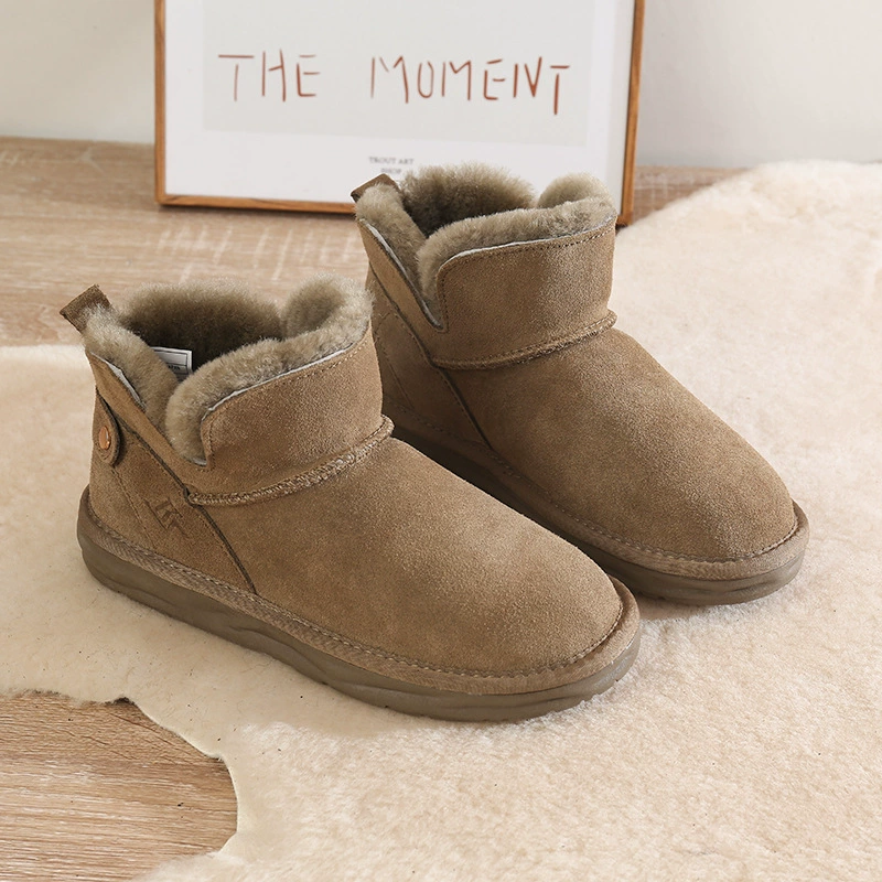 迦罗亚 Snow boots female 2024 new winter fur integrated plus velvet short tube low -skid warm cotton shoes