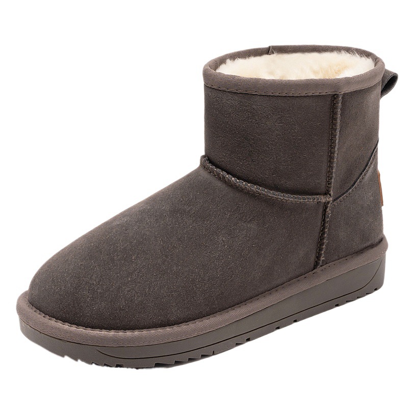 Botas Cortas de Nieve para Mujer Augu Shiden 2025, Nuevas Botas Cortas de Invierno con Forro Polar, Botas Gruesas con Suela Gruesa y Algodón para Mujer
