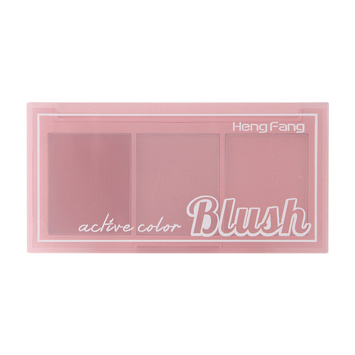 Hengfang Blush Natural Matte Milk Tea Color Long-lasting Cheekstick Three-Color Blush Palette Easy to Use Affordable Student Girl